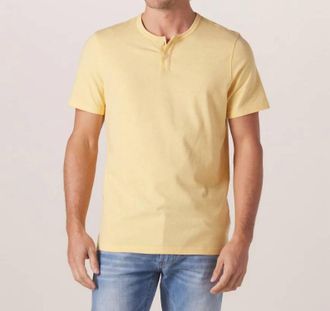 The Normal Brand Active Puremeso Weekend Henley Tee In Iced Latte