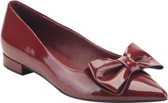 Bandolino Alicce Faux Leather Pointed Toe Flat in Dark Red at Nordstrom, Size 5.5