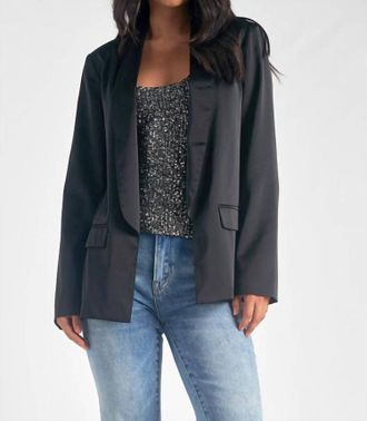 Elan Satin Blazer In Black
