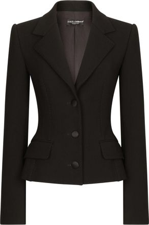 Dolce & Gabbana virgin wool-blend blazer - women - Polyamide/Virgin Wool/Elastane - 52 - Black