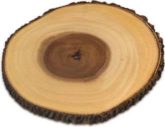 Lipper International Acacia Bark Footed Server, Large
