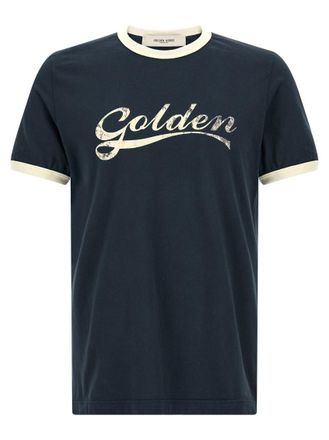 Golden Goose Navy Blue Logo T-Shirt