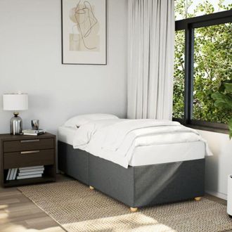 vidaXL Estructura De Cama Sin Colch&oacute;n Tela Gris Oscuro 80x200 Cm Vidaxl