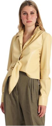 Erika Cavallini Semi Couture Shirts - Dames - Overhemden - Geel - XL - Polyester - Overhemden