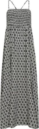 Co'Couture Off-White Smock Strap Jurk - Dames - Maxi kleedjes - Veelkleurig - S - Kleedjes