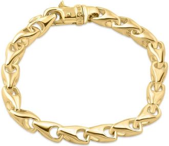 Pompeii3 Mens Rounded Seed 14k Gold (53gram) or Platinum (86gram) 8mm Link Bracelet 8.5