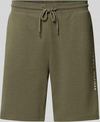 Tommy Hilfiger Relaxed Fit Sweatshorts aus Baumwoll-Mix in Khaki, Gr&ouml;&szlig;e XXL