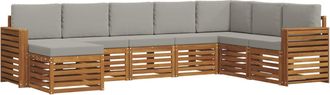 vidaXL Conjunto De Sof&aacute;s De Exterior 8 Uds. Gris Natural Y Claro Vidaxl