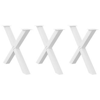 Berkfield Home Dining Table Legs X-Shaped 3 pcs White 90x(72-73) cm Steel