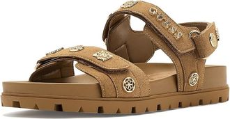 Guess Florizi Womens Sandals Medium Natural Suede Embellished : 6.5 M, Synthetic