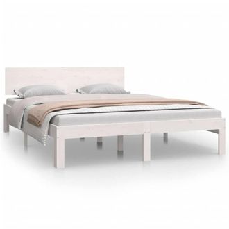 Berkfield Home Bed Frame White Solid Wood Pine 140x200 cm
