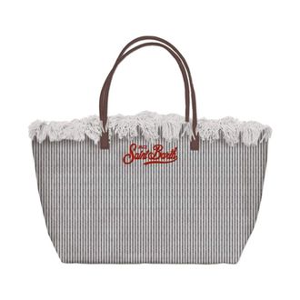 MC2 Saint Barth Tote Bags, female, Gray, Size: ONE SIZE City Bag Mid Fringe