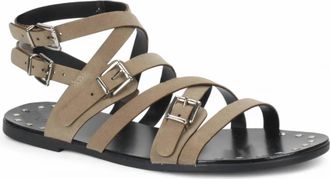 Love Rio Womens Suede Flat Sandal In Mushroom