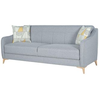Dmora Divano Letto 3 Posti Propata, Contenitore, di Apertura Click-clack, Lavabile, 203x90 cm Grigio Chiaro