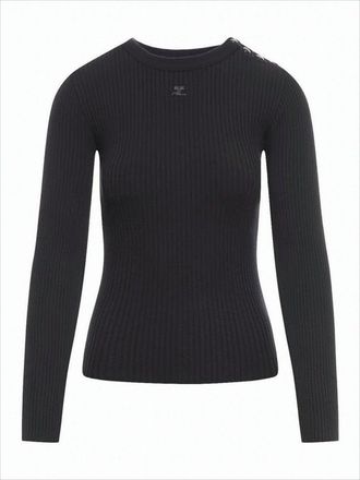 Courrèges Fitted Ribbed Sweater With Round Neckline
