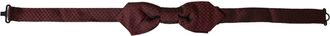 Dolce & Gabbana Mens Bow Tie Geometric Pattern - Dark Red Silk - One Size