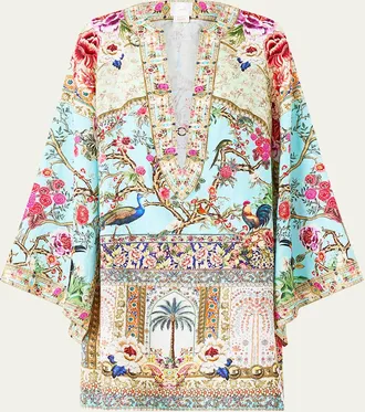 Camilla Sultans and Queens Deep V-Neck Hardware Mini Kaftan