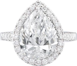 Verde 5ct IGI Certified Lab Grown Pear Cut Diamond Halo Ring