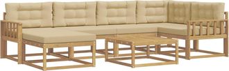 vidaXL Conjunto De Sof&aacute;s De Exterior 7 Uds. Y Beige Vidaxl