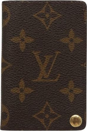 Louis Vuitton Card Case Brown Canvas Wallet (Pre-Owned)