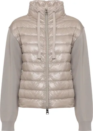 Herno Beige Quilted Knitted Down Jacket