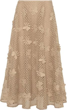 Beatrice .B Falda midi de encaje bordado - Skirts - Mujer - Beige - XS
