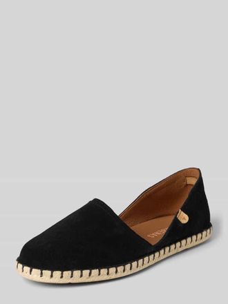 Verbenas Espadrilles aus Leder mit Label-Patch Modell CARMEN in Black, Gr&ouml;&szlig;e 37