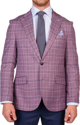 Tailorbyrd Shadow Plaid Sport Coat in Plum at Nordstrom Rack, Size 40Regular