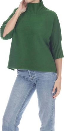 Rain + Rose Natasha Classic Knit Sweater Top In Eden Green