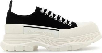 Alexander McQueen BlackWhite Lace Up Sneakers
