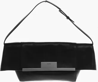 Max Mara Leather Shoulder Bag CLASP with Metal Detail Max Mara