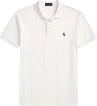 Ralph Lauren Stretch Piqu&eacute; Polo - Heren - Polos - Wit - S - Katoen - Tops