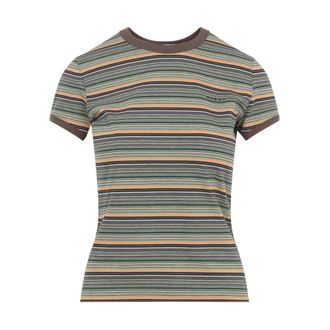 Marni Fitted Cotton T-shirt - female - Marni - T-Shirts - Multicolor - 2XS - Tops