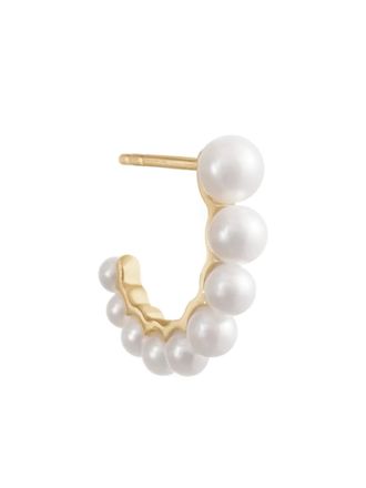 Sophie Bille Brahe 14K recycled yellow gold Petit Boucle De Perle freshwater pearl earring