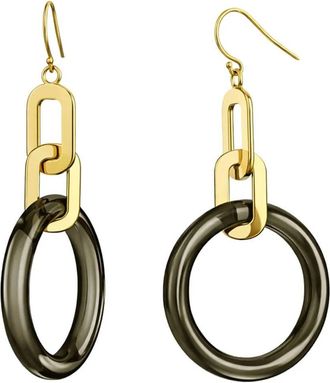 Gold & Honey Womens Link Drop Lucite Earrings In Blackberry