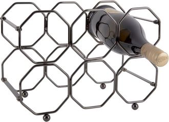 Present Time Vilde Portabotellas De Vino Plegable Gris Ahumado Metal