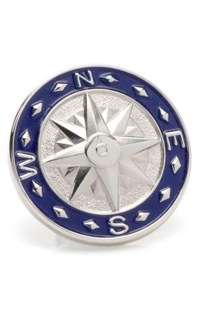 Cufflinks Inc. Blue Compass Lapel Pin in Silver at Nordstrom