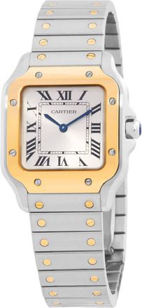 Cartier Santos Small Model Silver Sunray Dial Unisex Watch W2SA0033