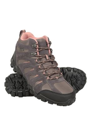 Mountain Warehouse Belfour Womens Waterproof Boots - IsoDry Ladies Shoes, Breathable Footwear, Suede & Mesh Upper, EVA Cushioned - For Camping, Outdoors, Travelling Grey