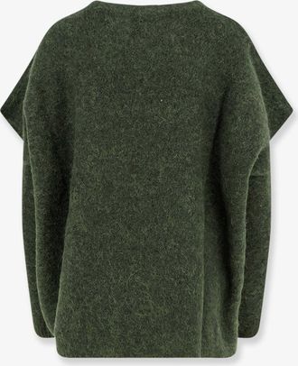 Nude Womens Sweater With Detachable Sleeves Green Alpaca