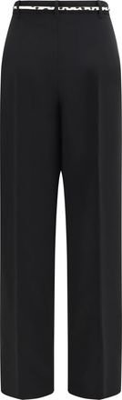 Max Mara Womens Elegant Pants With Belt Nero Triacetate; Polyester Trousers