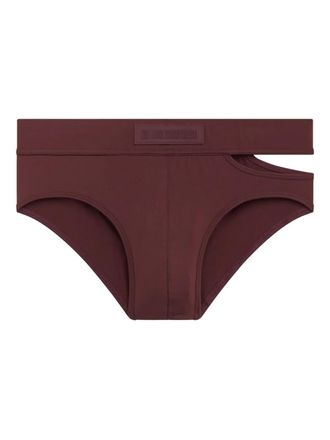 LGN Louis Gabriel Nouchi asymmetric-waistband swim briefs - Red