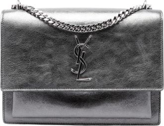 Saint Laurent Pre-owned The Sunset Shoulder Bag - Dames - Vintage Schoudertas - Grijs - ONE Size - Leer - Vintage
