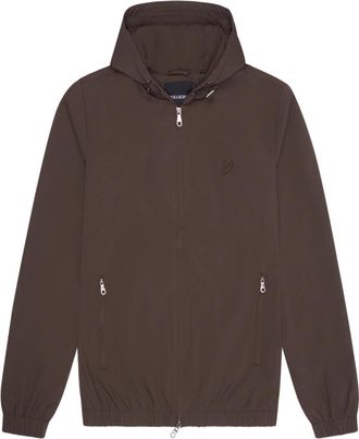 Lyle & Scott Tonal Eagle Hooded Bomber Jacket - Heren - Zomerjassen - Bruin - S - Jassen