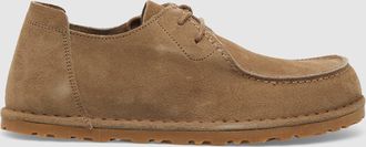Birkenstock Mocassins Utti Lace Suede Leather Solid Gray Taupe