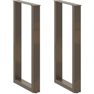 vidaXL Patas Para Mesa De Bar En Forma De U (2 Unidades, Acero Natural, 50 X 90-91 Cm) Vidaxl