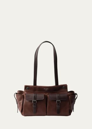 Prada Route Medium Buffalo Leather Shoulder Bag