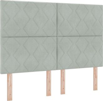 vidaXL Vidaxl - Box Spring Bed with Mattress Light grey 140 x 190 cm Velvet