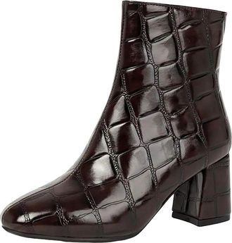 Generic Womens Classic Ankle Boots Round Toe High Thick Heel With Platform And Side Zipper For Everyday Fashion Wear