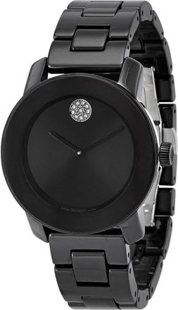 Movado Bold Ceramic Quartz Black Dial Ladies Watch 3600803